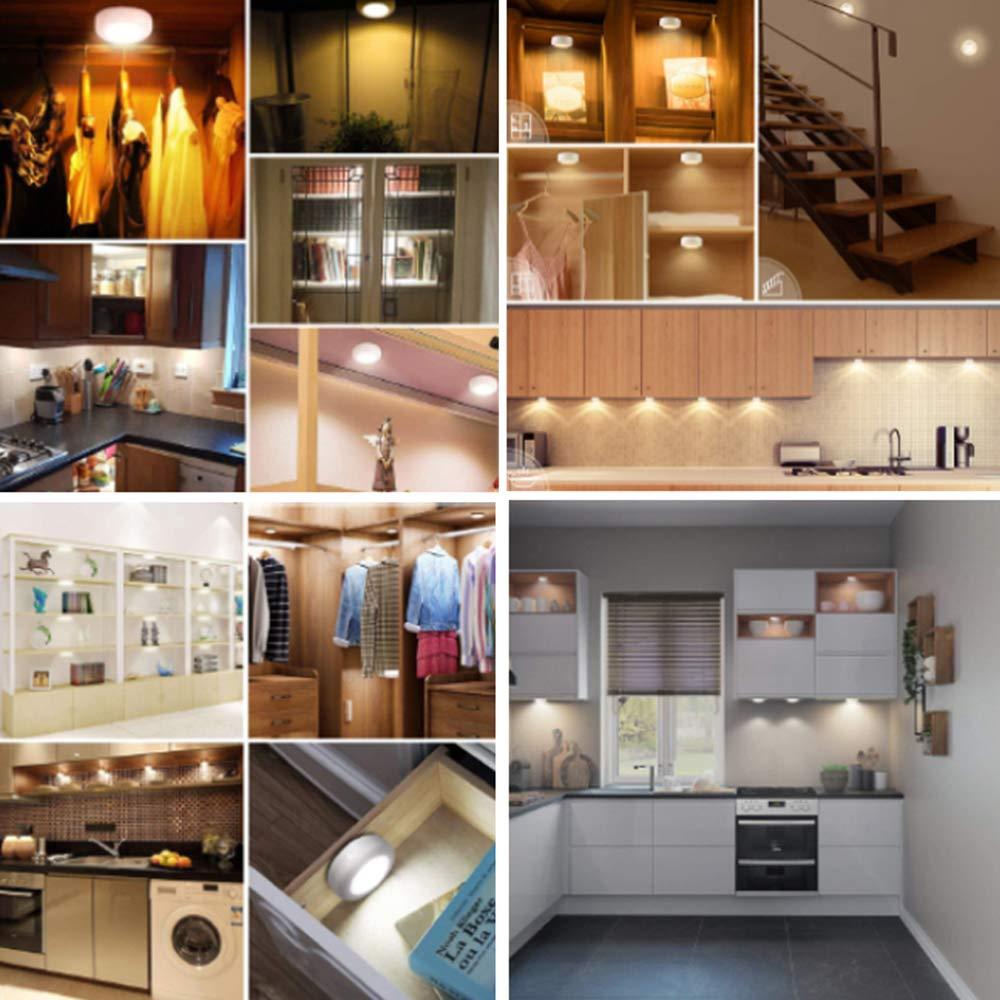 LED Puck Lights with Remote Control Under Cabinet Lighting 13 Colors Changeable Battery Operated Wireless Closet Lights