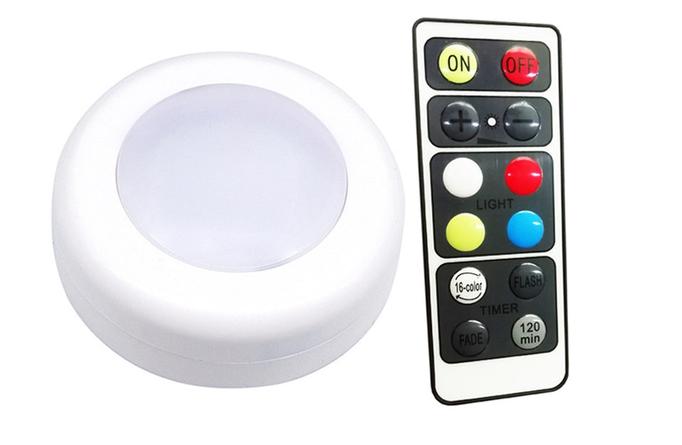 LED Puck Lights with Remote Control Under Cabinet Lighting 13 Colors Changeable Battery Operated Wireless Closet Lights