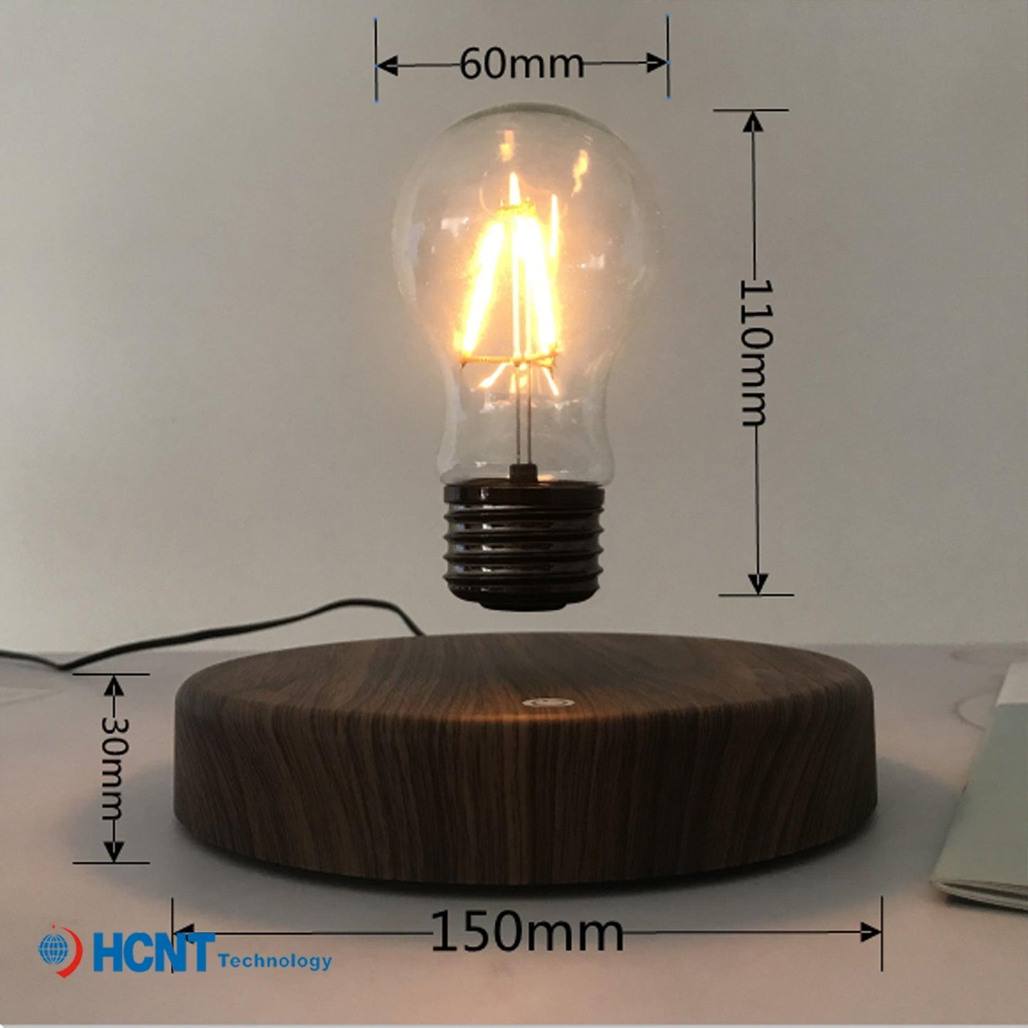 Imitation Wood Grain Magnetic Levitation Light Bulb Night Light Bedside Decoration Table Lamp Creative Girlfriend Birthday Gift - Rankz