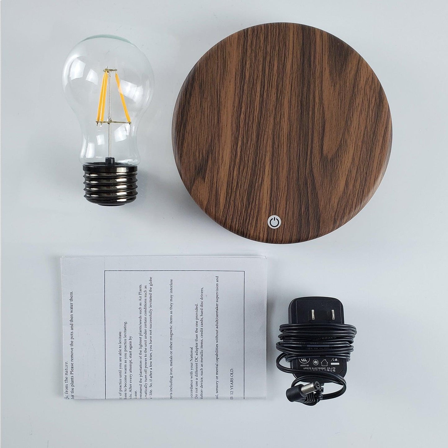 Imitation Wood Grain Magnetic Levitation Light Bulb Night Light Bedside Decoration Table Lamp Creative Girlfriend Birthday Gift - Rankz