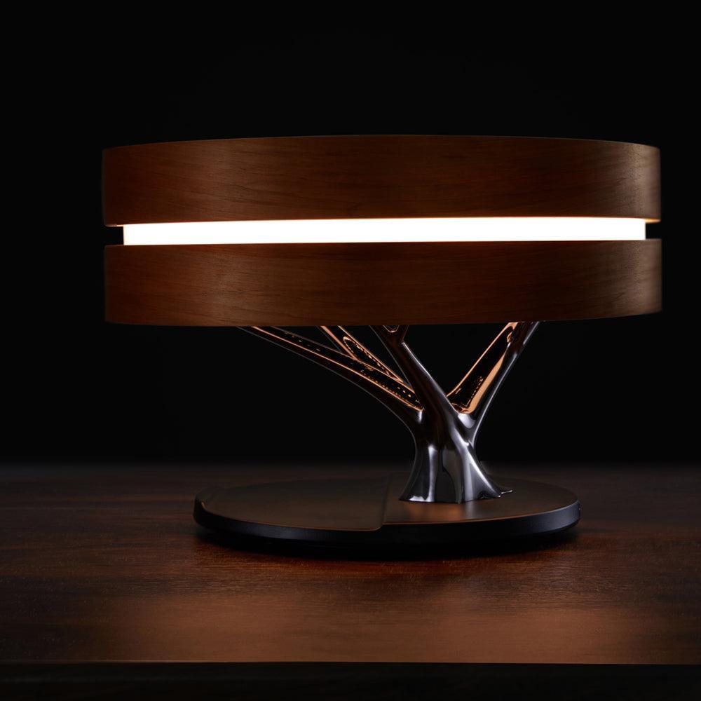 Round Intelligent Music Bluetooth Speaker Bed Lamp WiFi Circle Tree Of Led Light Wireless Charging For Living Room - Rankz