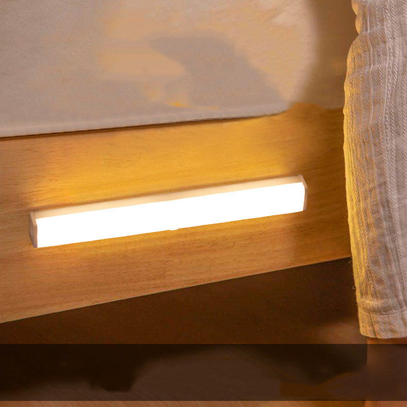 Ultra-thin LED Cabinet Light, Wireless Motion Sensor LED Light Bar, USB Rechargeable Side Magnetic Self-adhesive Kitchen Night Light for Wardrobe