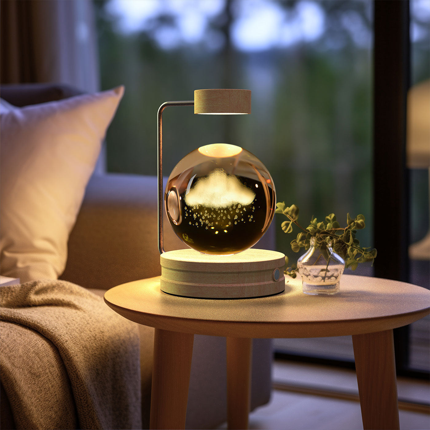 Crystal Ball Cosmic Dinosaur Indoor Night Light USB Power Warm Bedside Light Birthday Gift Night Lamp - Rankz 