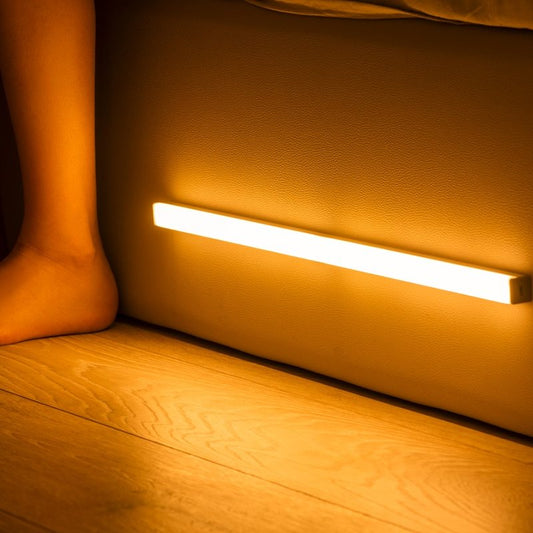 Ultra-thin LED Cabinet Light, Wireless Motion Sensor LED Light Bar, USB Rechargeable Side Magnetic Self-adhesive Kitchen Night Light for Wardrobe