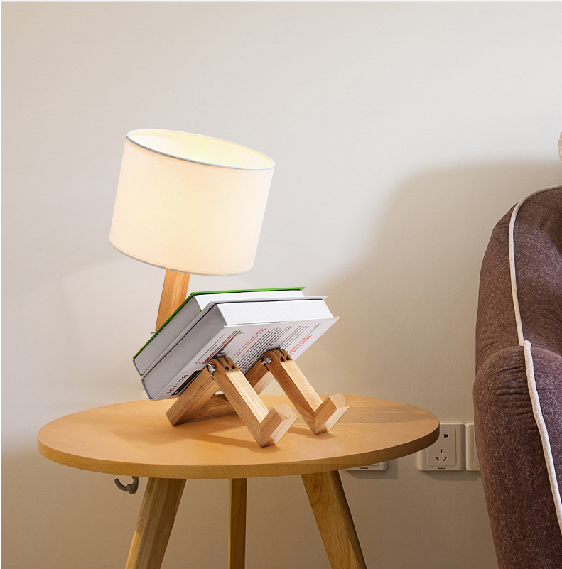 Table Lamp Creative Bedroom Table Lamp Table Lamp Wooden Enlighten Elegance - Rankz 