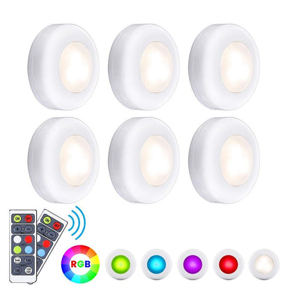 LED Puck Lights with Remote Control Under Cabinet Lighting 13 Colors Changeable Battery Operated Wireless Closet Lights