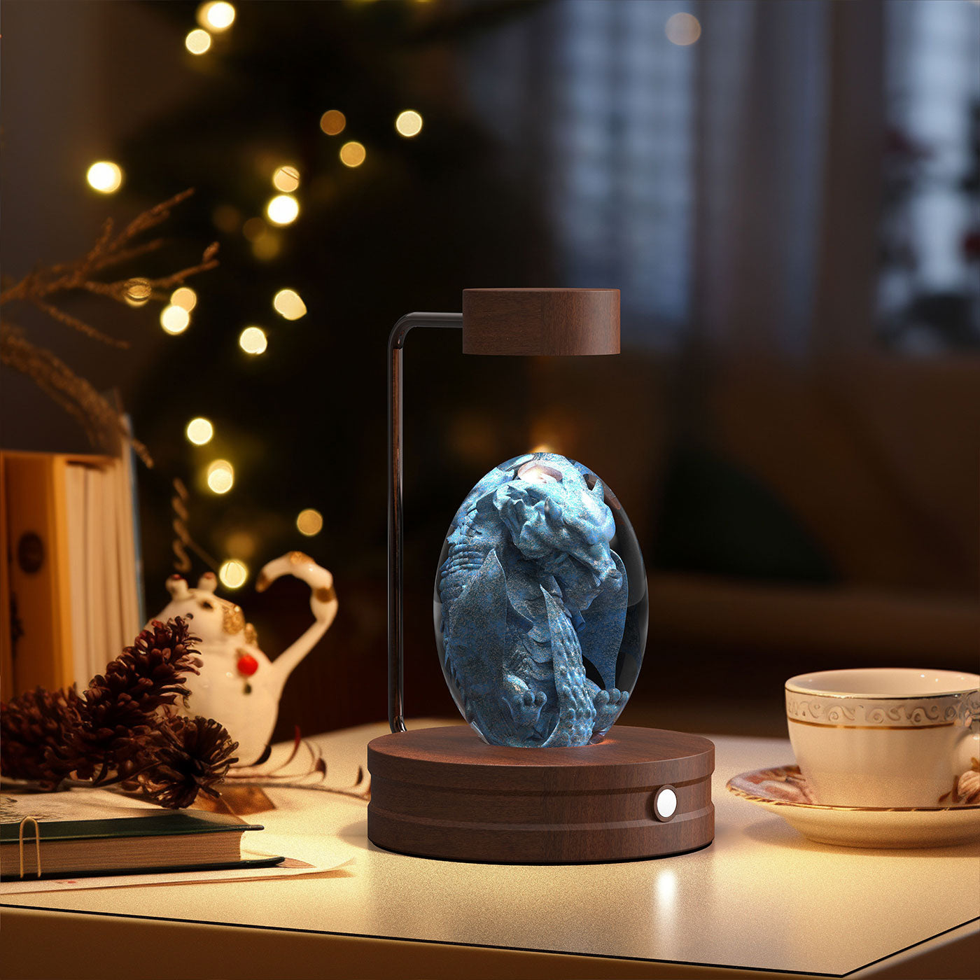 Crystal Ball Cosmic Dinosaur Indoor Night Light USB Power Warm Bedside Light Birthday Gift Night Lamp - Rankz 
