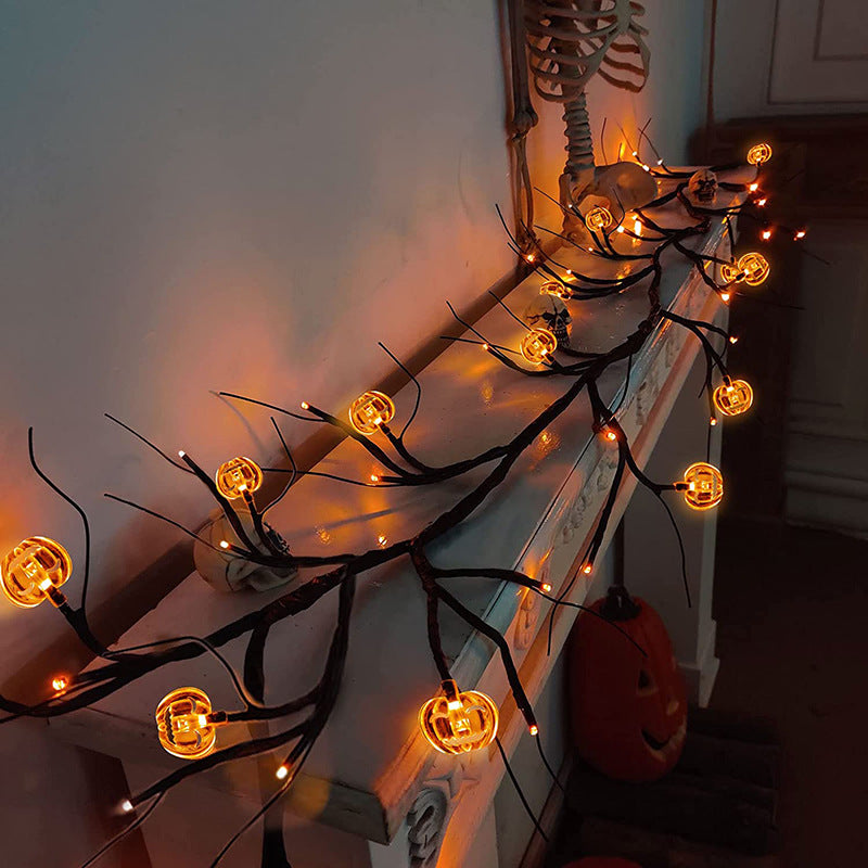 Halloween LED Willow Vine String Light Cool Cartoon Bat Pumpkin Decoration For Indoor Outdoor Party House Decor - Rankz 