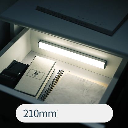Ultra-thin LED Cabinet Light, Wireless Motion Sensor LED Light Bar, USB Rechargeable Side Magnetic Self-adhesive Kitchen Night Light for Wardrobe