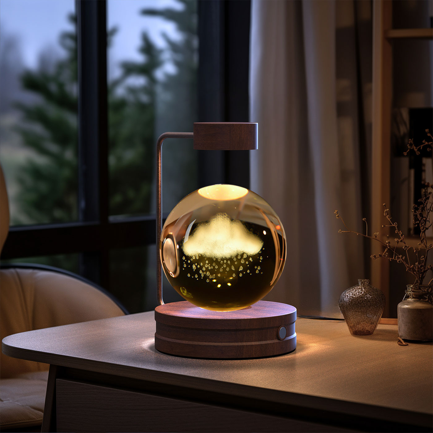 Crystal Ball Cosmic Dinosaur Indoor Night Light USB Power Warm Bedside Light Birthday Gift Night Lamp - Rankz 