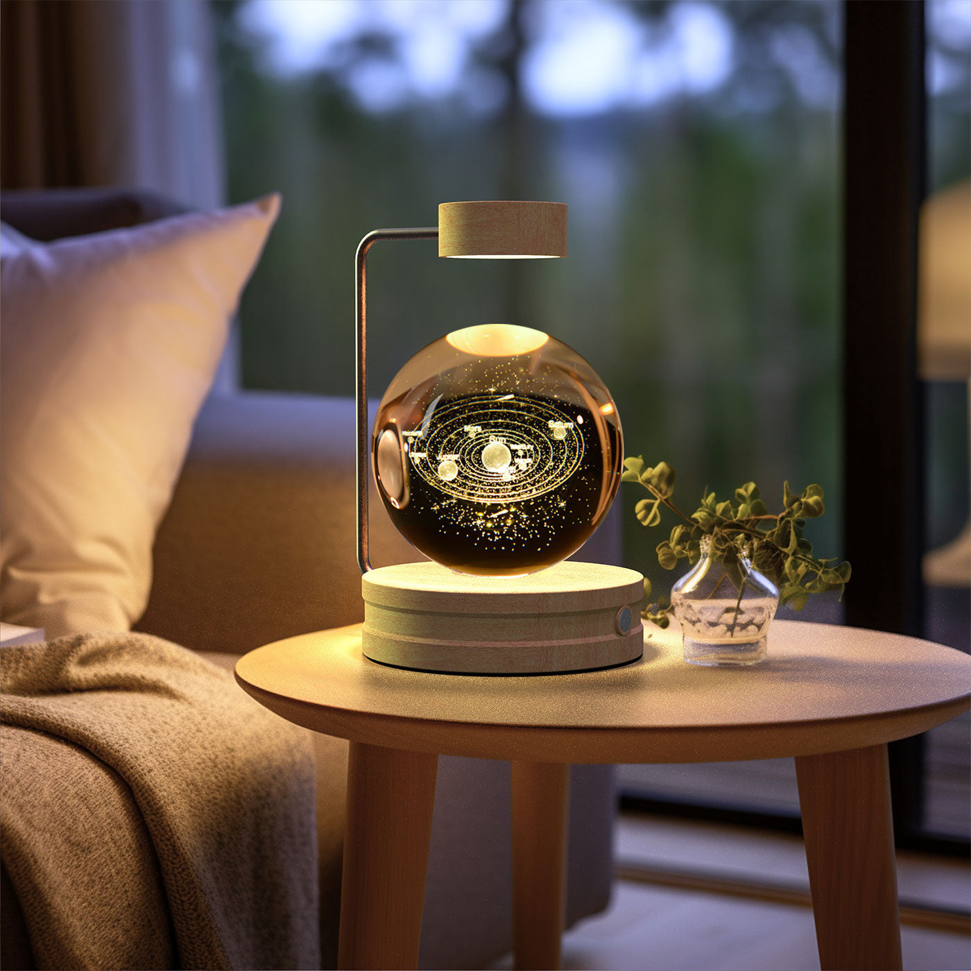 Crystal Ball Cosmic Dinosaur Indoor Night Light USB Power Warm Bedside Light Birthday Gift Night Lamp - Rankz 