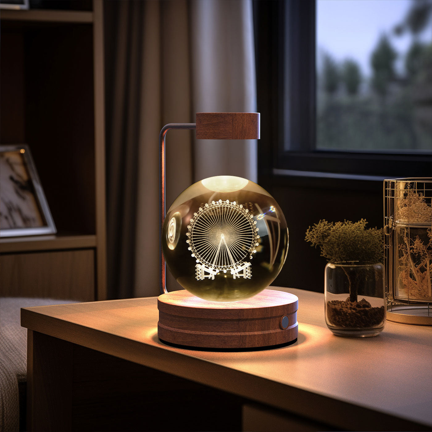 Crystal Ball Cosmic Dinosaur Indoor Night Light USB Power Warm Bedside Light Birthday Gift Night Lamp - Rankz 