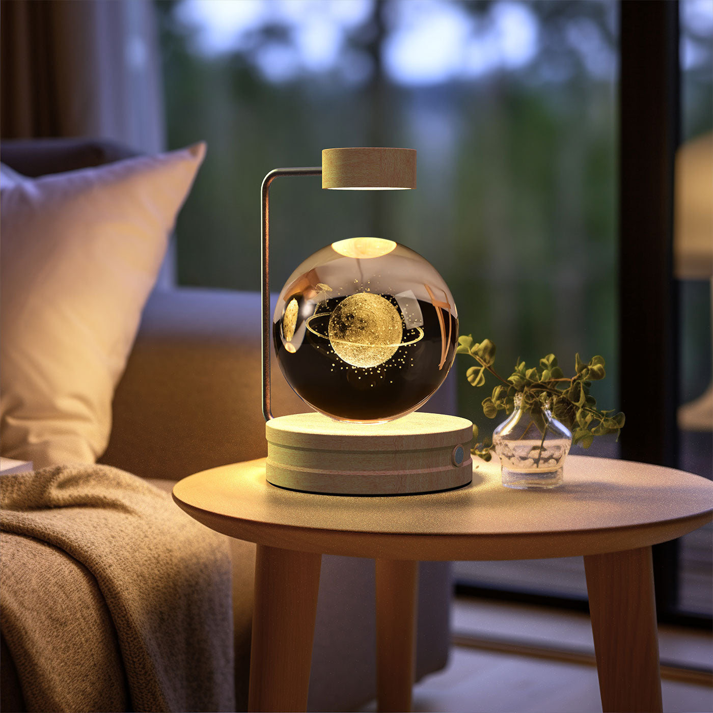 Crystal Ball Cosmic Dinosaur Indoor Night Light USB Power Warm Bedside Light Birthday Gift Night Lamp - Rankz 