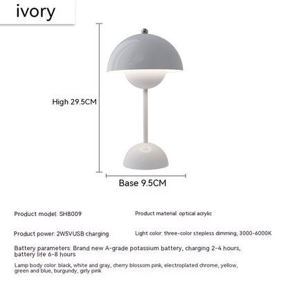 Rechargeable Bud Atmosphere Table Lamp Bedside Decorative Lamp - Rankz 