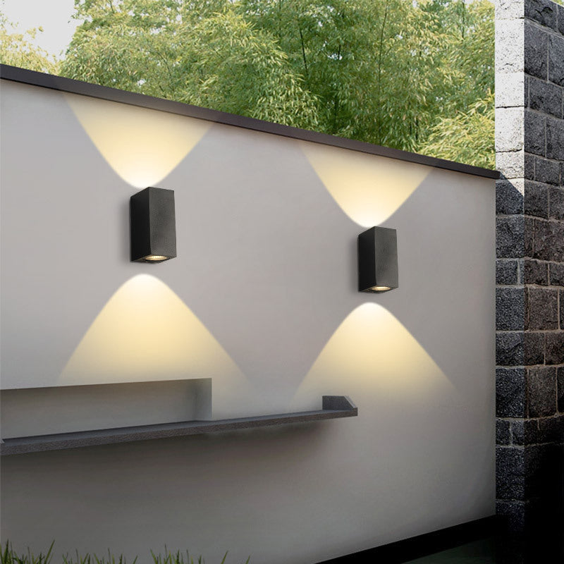 Led Outdoors Wall Lamp 5W 10W Up Down Lighting Indoor Double-Head Curved Waterproof IP65 Wall Lamp Modern Bedroom Lamp Warm White Light