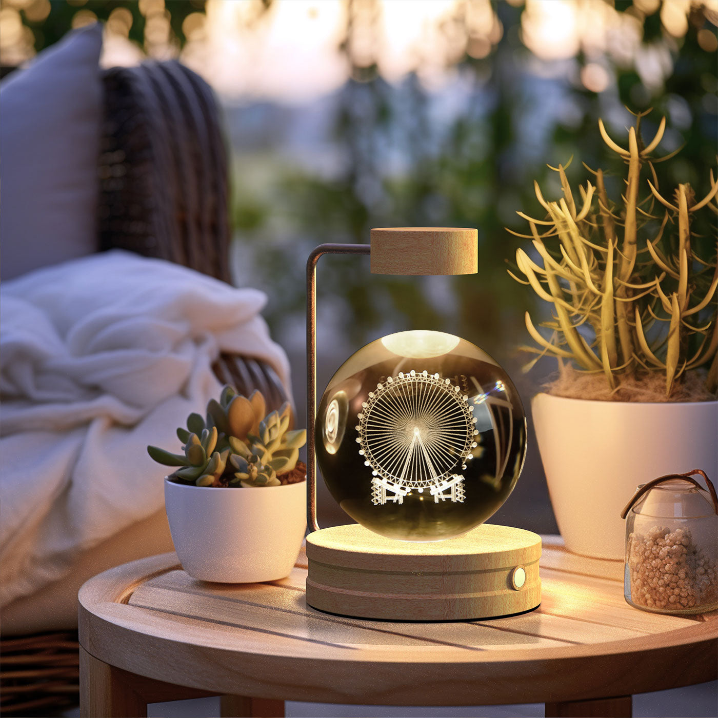 Crystal Ball Cosmic Dinosaur Indoor Night Light USB Power Warm Bedside Light Birthday Gift Night Lamp - Rankz 
