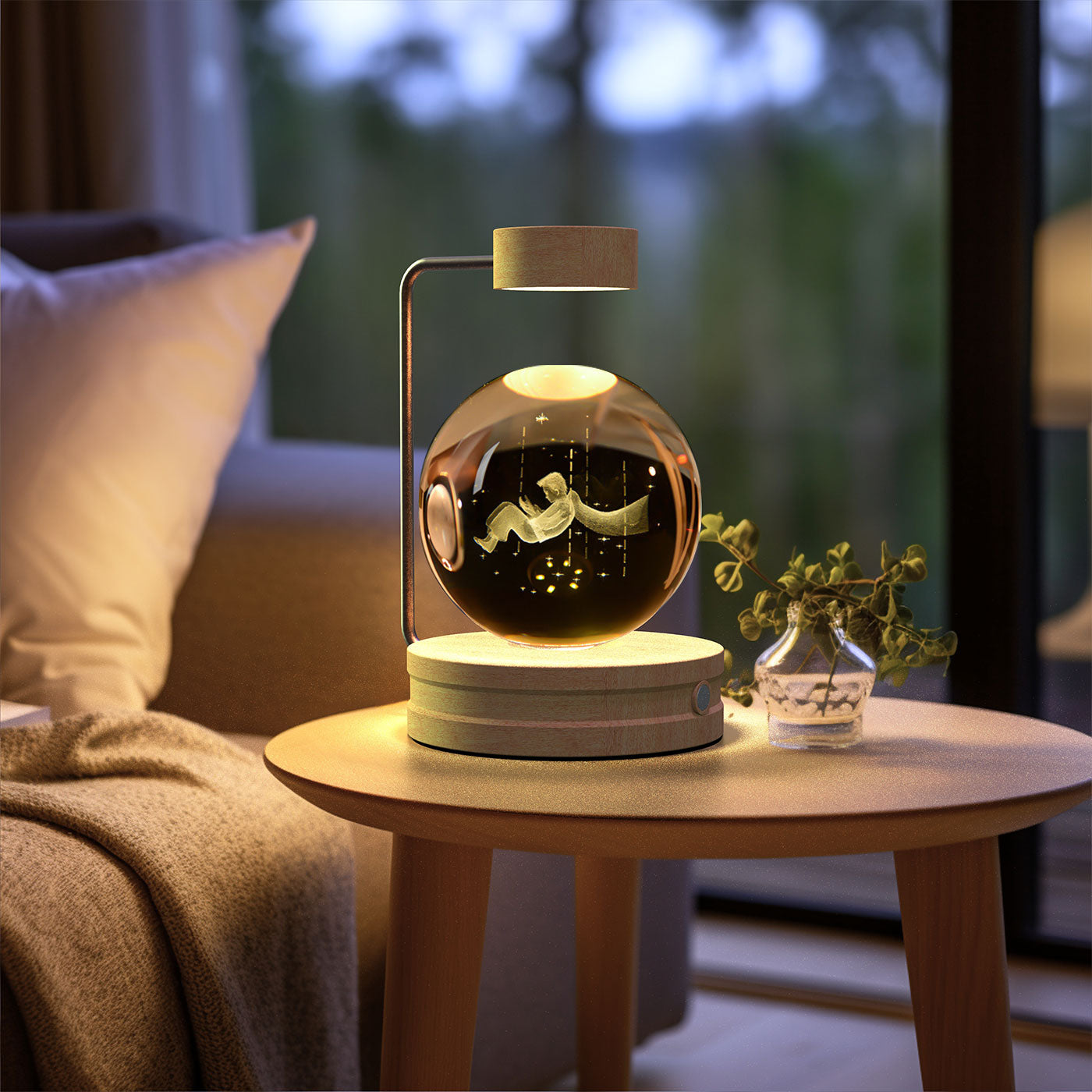 Crystal Ball Cosmic Dinosaur Indoor Night Light USB Power Warm Bedside Light Birthday Gift Night Lamp - Rankz 