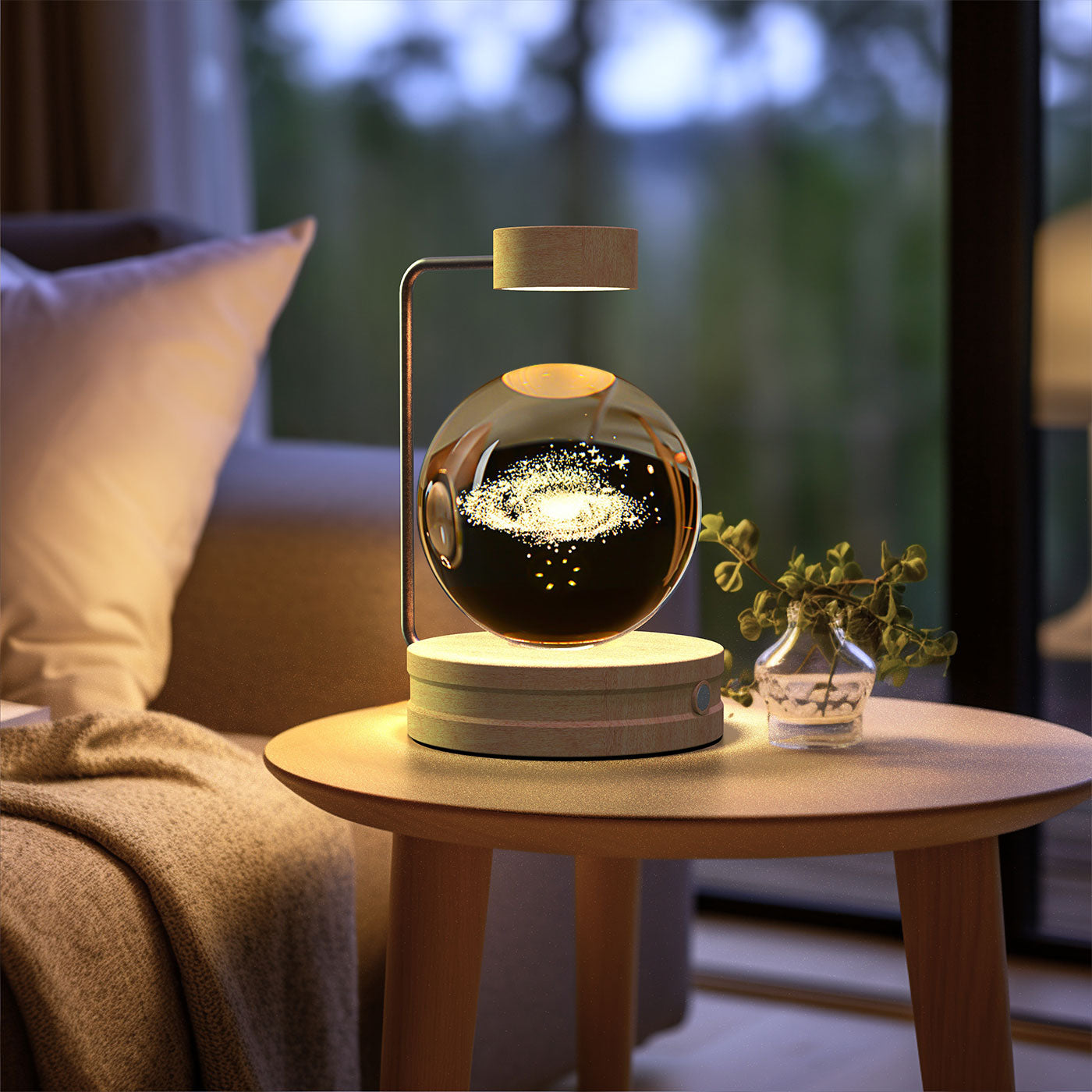 Crystal Ball Cosmic Dinosaur Indoor Night Light USB Power Warm Bedside Light Birthday Gift Night Lamp - Rankz 