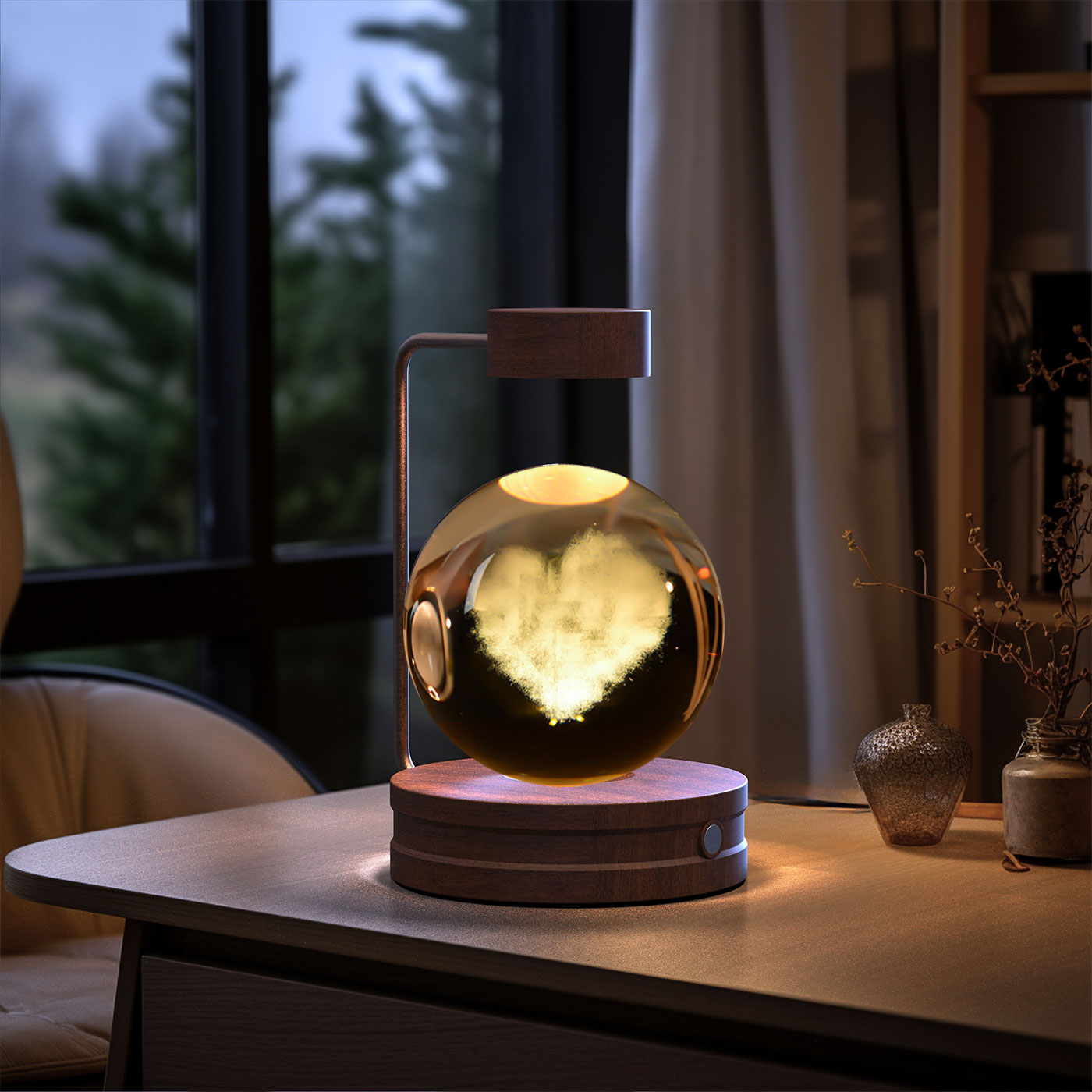 Crystal Ball Cosmic Dinosaur Indoor Night Light USB Power Warm Bedside Light Birthday Gift Night Lamp - Rankz 