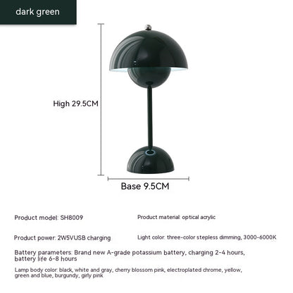 Rechargeable Bud Atmosphere Table Lamp Bedside Decorative Lamp - Rankz 