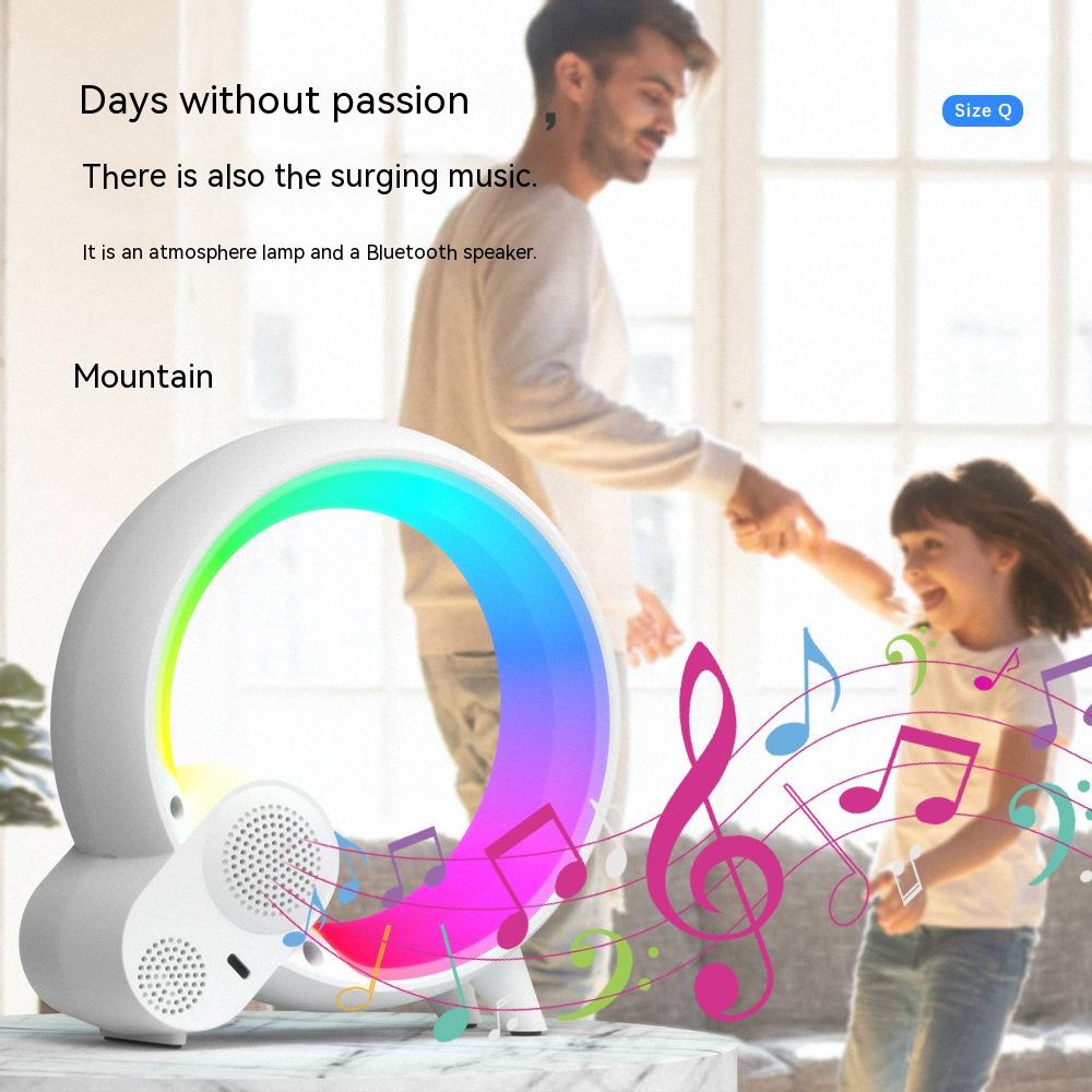Creative Q Light Analog Sunrise Digital Display Alarm Clock Bluetooth Audio Intelligent Wake-up Q Colorful Atmosphere Light - Rankz 
