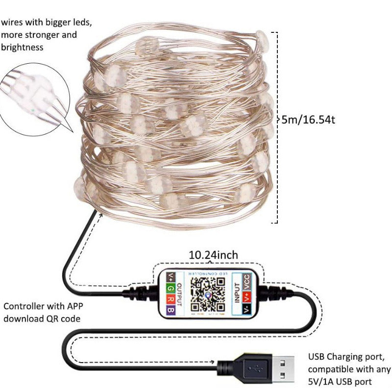 Christmas Tree Smart Copper Wire Light String