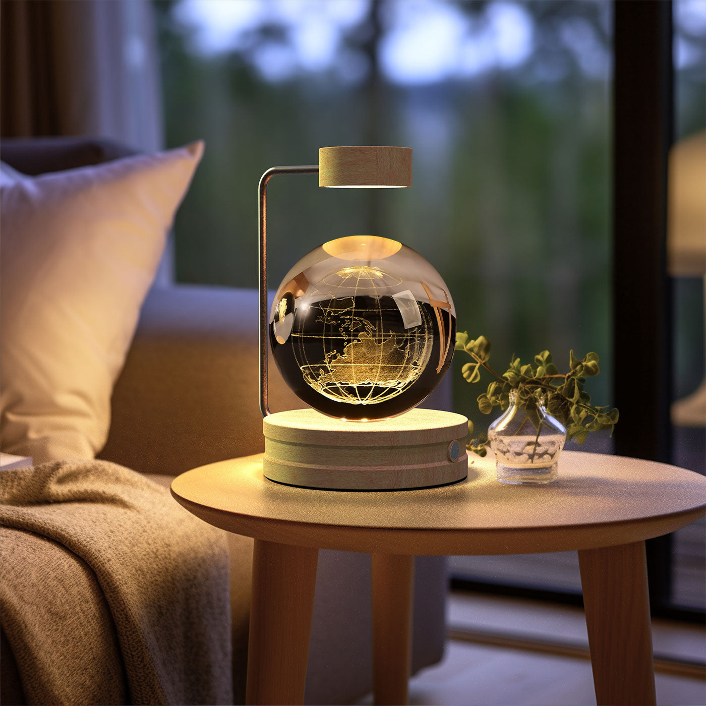 Crystal Ball Cosmic Dinosaur Indoor Night Light USB Power Warm Bedside Light Birthday Gift Night Lamp - Rankz 