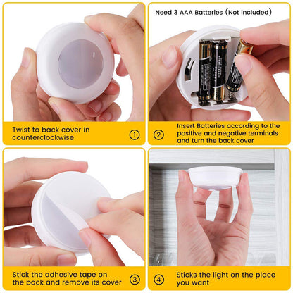 LED Puck Lights with Remote Control Under Cabinet Lighting 13 Colors Changeable Battery Operated Wireless Closet Lights