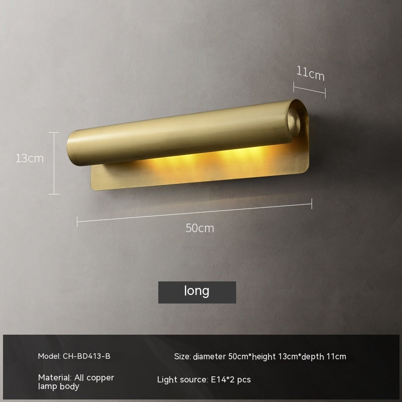 Wall Lamp Simple Living Room Bulb Copper Bedroom Bedside Lamp - Rankz 
