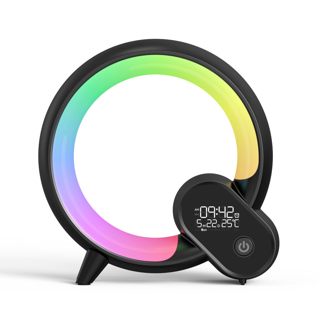 Creative Q Light Analog Sunrise Digital Display Alarm Clock Bluetooth Audio Intelligent Wake-up Q Colorful Atmosphere Light - Rankz 