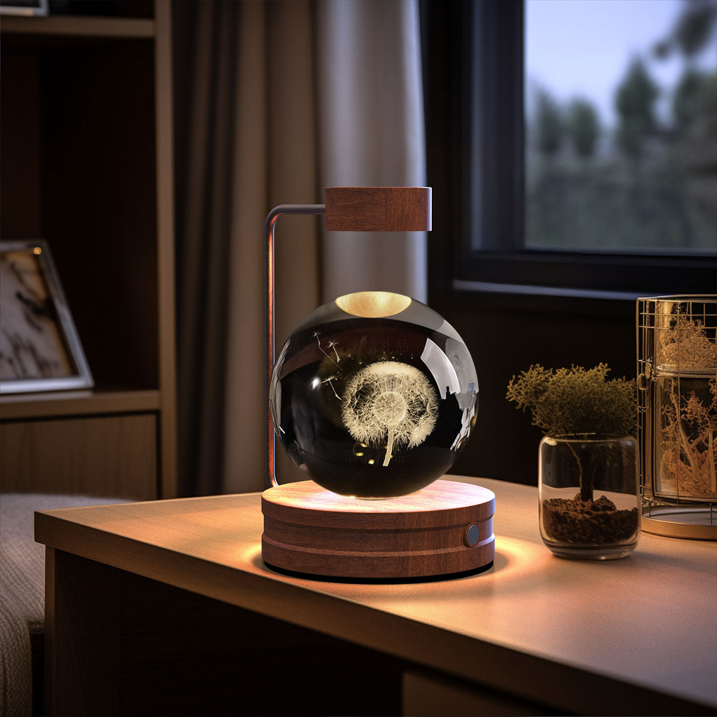 Crystal Ball Cosmic Dinosaur Indoor Night Light USB Power Warm Bedside Light Birthday Gift Night Lamp - Rankz 