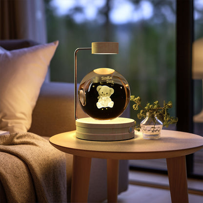Crystal Ball Cosmic Dinosaur Indoor Night Light USB Power Warm Bedside Light Birthday Gift Night Lamp - Rankz 