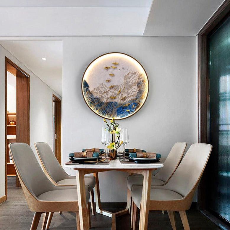 Art Atmosphere Aisle Living Room Background Wall Painting Hanging Lamp - Rankz 