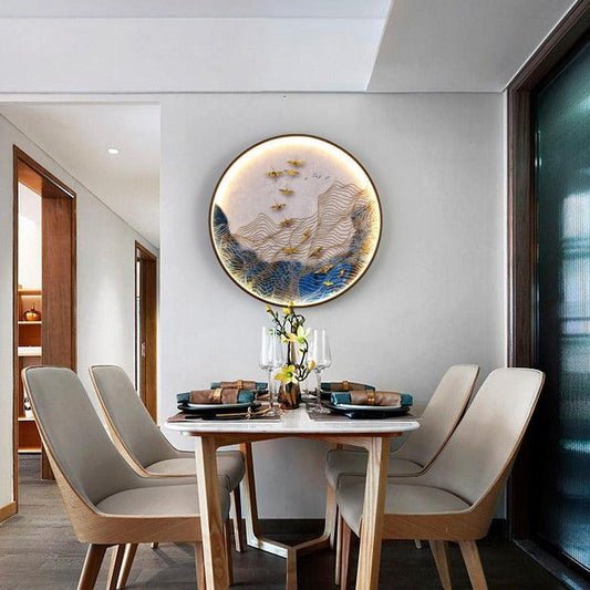 Art Atmosphere Aisle Living Room Background Wall Painting Hanging Lamp - Rankz 