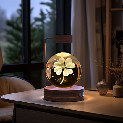 Crystal Ball Cosmic Dinosaur Indoor Night Light USB Power Warm Bedside Light Birthday Gift Night Lamp - Rankz 