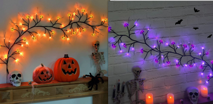 Halloween LED Willow Vine String Light Cool Cartoon Bat Pumpkin Decoration For Indoor Outdoor Party House Decor - Rankz 