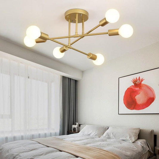 Bedroom Living Room Dining Room 6 Head Ceiling Lights Industrial Wind Iron Art - Rankz 