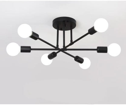 Bedroom Living Room Dining Room 6 Head Ceiling Lights Industrial Wind Iron Art - Rankz 