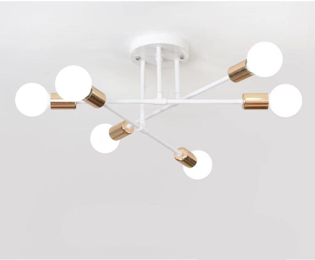Bedroom Living Room Dining Room 6 Head Ceiling Lights Industrial Wind Iron Art - Rankz 
