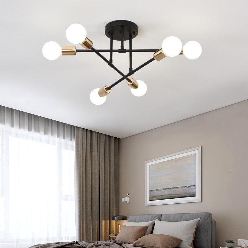 Bedroom Living Room Dining Room 6 Head Ceiling Lights Industrial Wind Iron Art - Rankz 