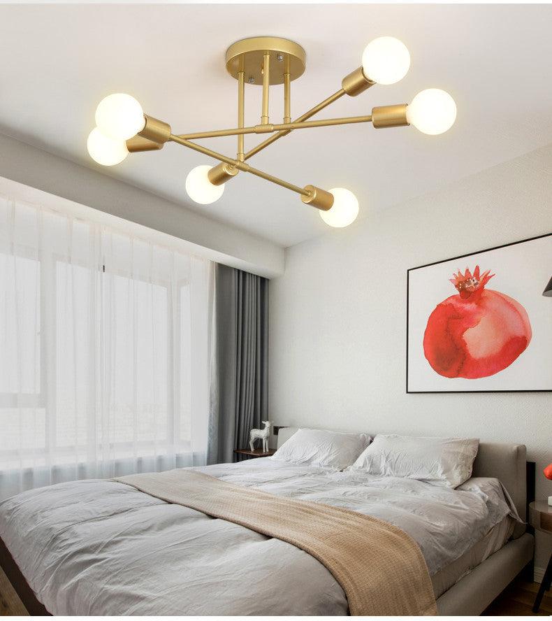 Bedroom Living Room Dining Room 6 Head Ceiling Lights Industrial Wind Iron Art - Rankz 