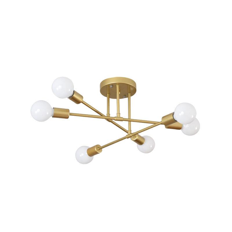 Bedroom Living Room Dining Room 6 Head Ceiling Lights Industrial Wind Iron Art - Rankz 