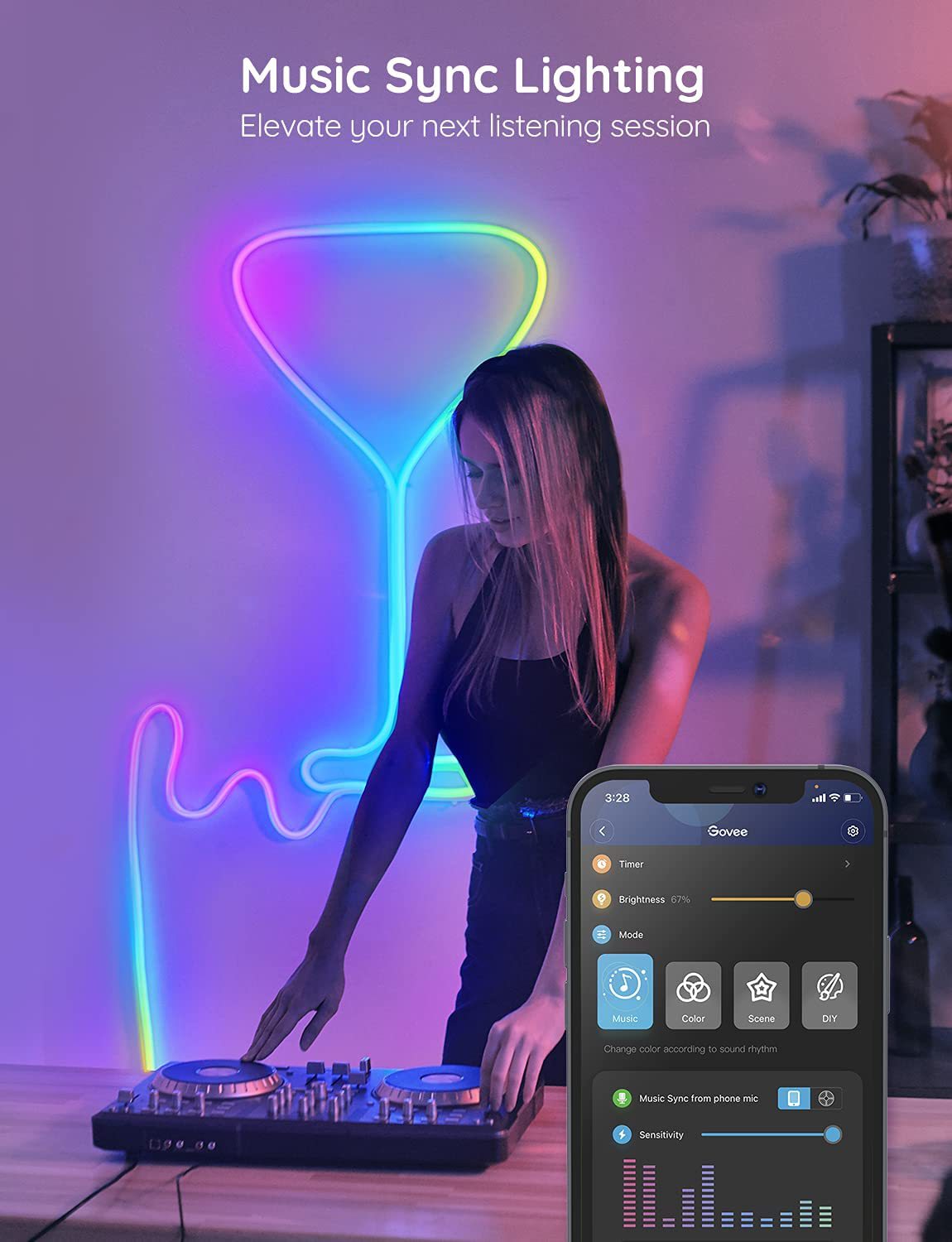 Music Sync Neon Light Bluetooth & WIFI Control - Rankz 