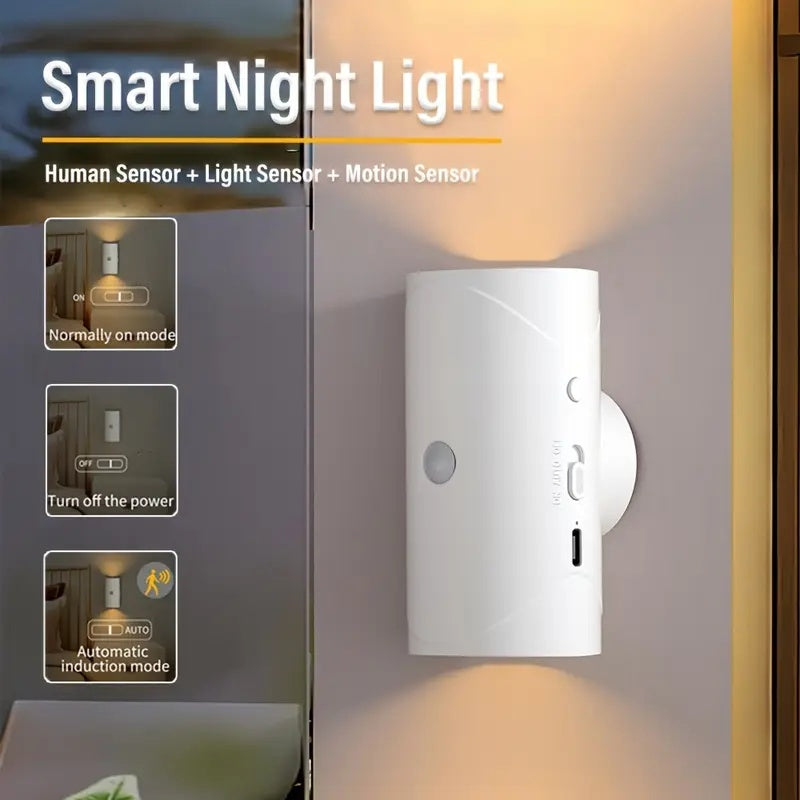 Motion Sensor LED night light rechargeable dimmable magnetic wall lamp with ambient lighting for indoor use. - Rankz 