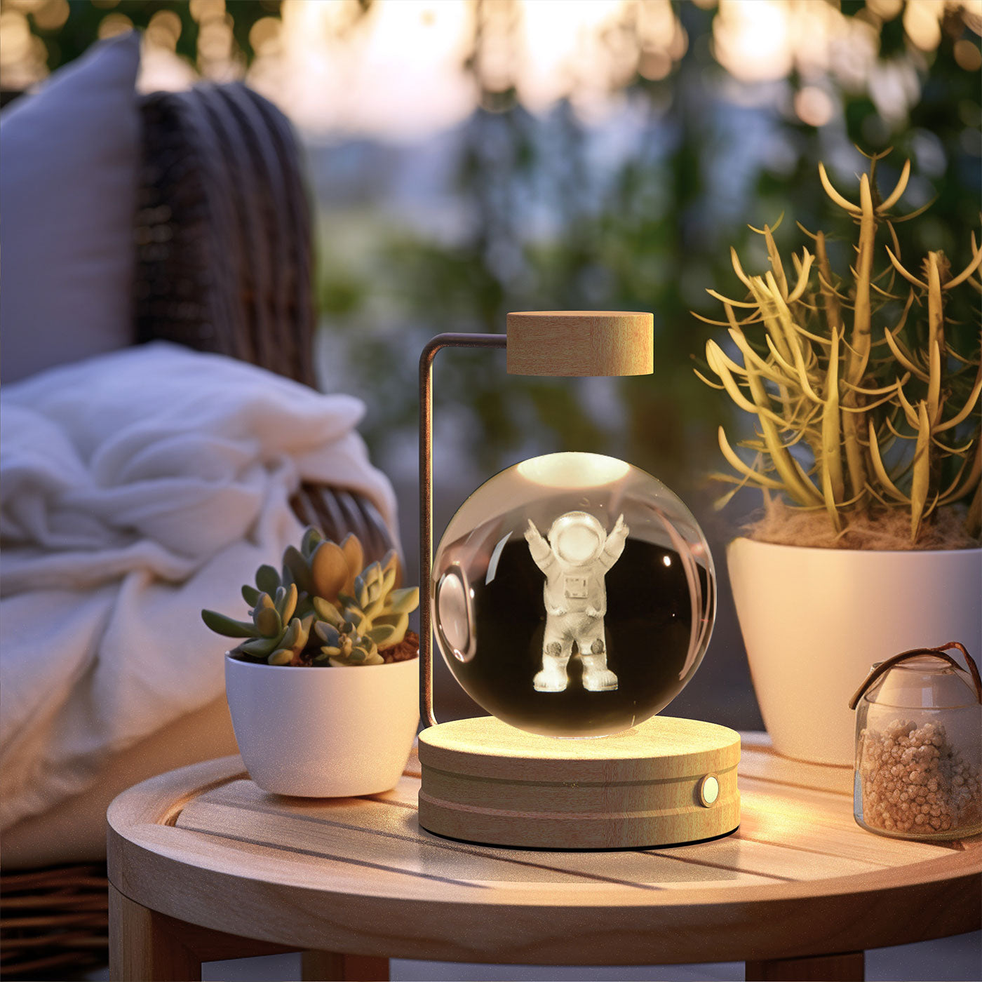 Crystal Ball Cosmic Dinosaur Indoor Night Light USB Power Warm Bedside Light Birthday Gift Night Lamp - Rankz 