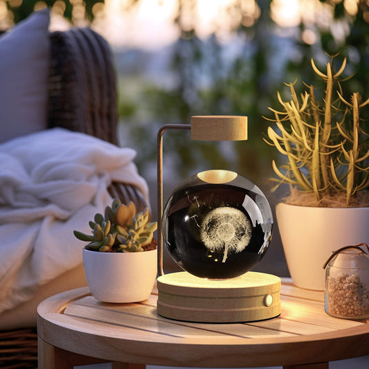 Crystal Ball Cosmic Dinosaur Indoor Night Light USB Power Warm Bedside Light Birthday Gift Night Lamp - Rankz 