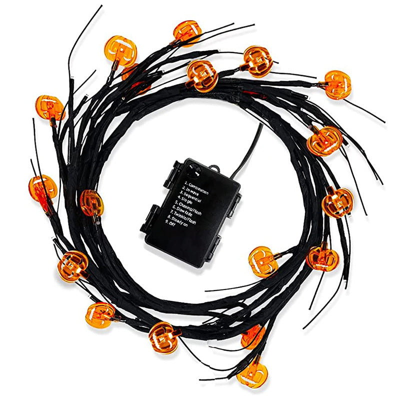 Halloween LED Willow Vine String Light Cool Cartoon Bat Pumpkin Decoration For Indoor Outdoor Party House Decor - Rankz 