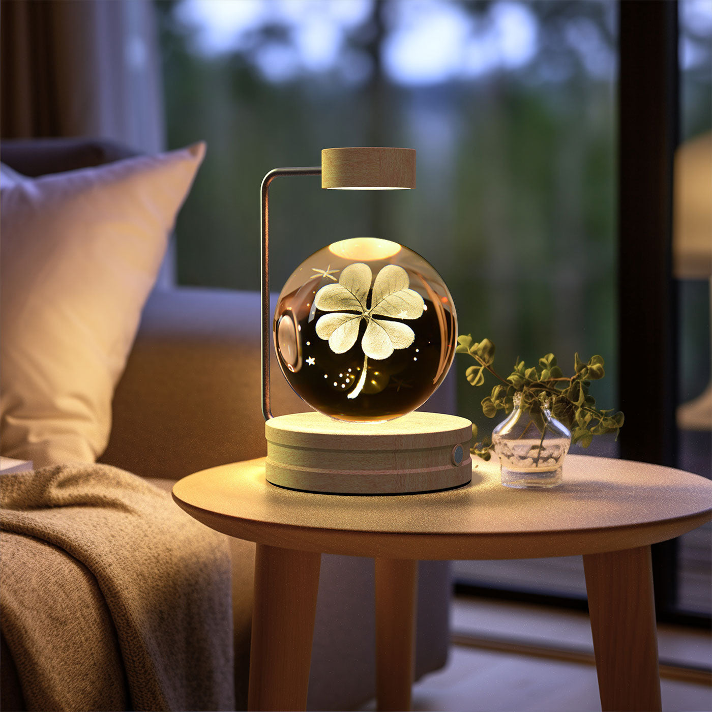 Crystal Ball Cosmic Dinosaur Indoor Night Light USB Power Warm Bedside Light Birthday Gift Night Lamp - Rankz 