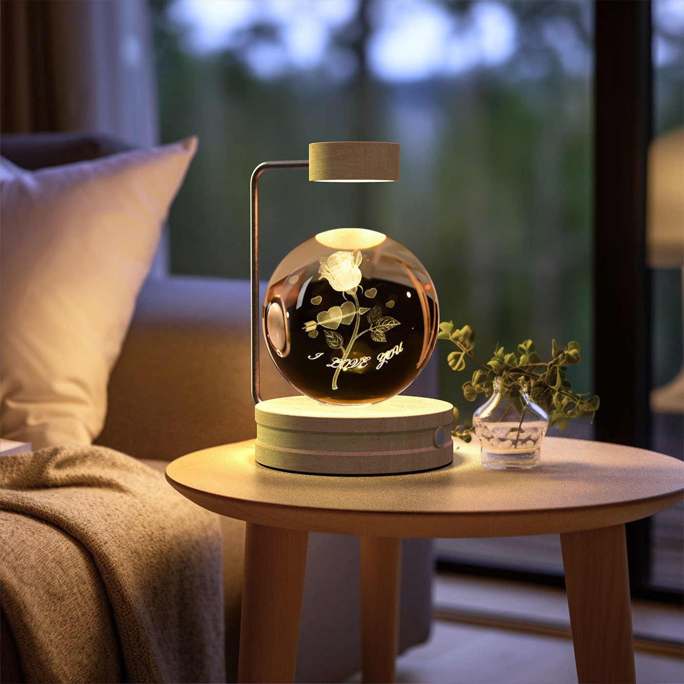Crystal Ball Cosmic Dinosaur Indoor Night Light USB Power Warm Bedside Light Birthday Gift Night Lamp - Rankz 