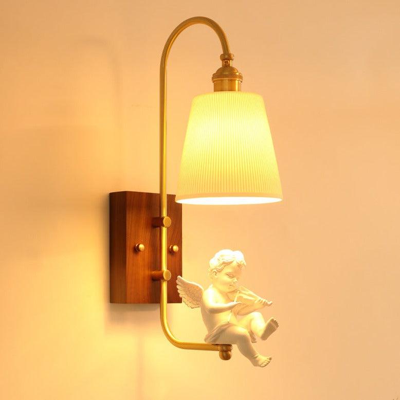 Copper Walnut Angel Resin Led Wall Lamp - Rankz 